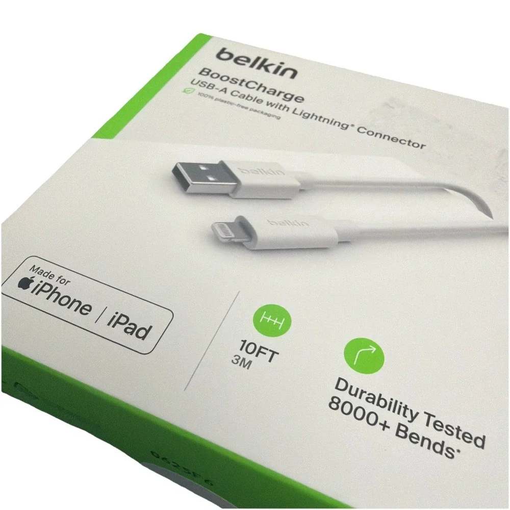 Belkin BOOST CHARGE MFi-Certified Lightning to USB-A‎ 3M/10ft Cable New